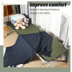 Geetery 2 Pcs Folding Camping Cot Bed with Carry Bag Portable Tent Twin Cot Army Military 529 lbs Outdoor Sleeping Travel Camping(Army Green)