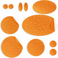 aZengear Repair Patches for Jackets, Tent, Shoe Toe, Air Mattress, Inflatables, PVC Gear - Waterproof, Self-Adhesive, Tear-Cold-Heat-Resistant, Down Puffer Coat (11 Pcs, Gold Orange)