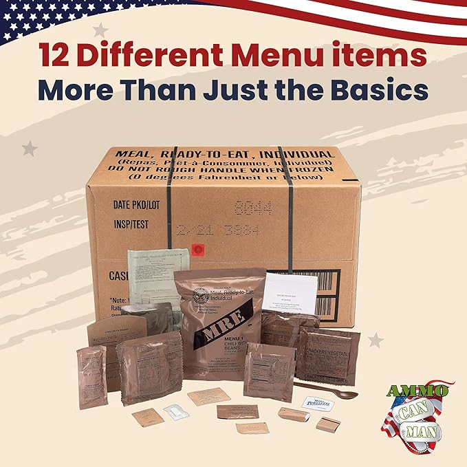 Sopakco 12ct US Military Surplus MRE Meals Ready to Eat 2026 Inspect A Case Menus 1-12