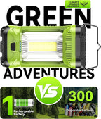 AlpsWolf Camping Lantern Rechargeable, 4000mAh LED Lantern for Power Outages Super Bright Portable Camping Light Emergency Lantern Camping Lamp Green, 1 Pack