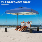 8x8 Pop Up Canopy, Easy Up Canopy Tent, Heavy Duty Tents for Parties, One Person Set Up Event Tent, Light Blue