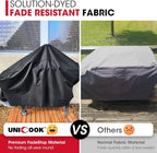 Unicook 28 Inch Griddle Cover for Blackstone and Nexgrill Cooking Station, Heavy Duty Waterproof Flat Top BBQ Grill Cover with Sealed Seam, Includes Support Pole, Black