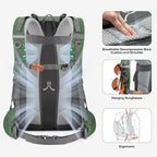 Maelstrom Hiking Backpack,Camping Backpack,40L Waterproof Hiking Daypack with Rain Cover,Lightweight Travel Backpack,Green