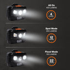 Klein Tools 56048 Rechargeable LED Headlamp, Adjustable Fabric Strap, 400 lms, All-Day Runtime, for Work, Running, Outdoor Hiking