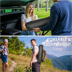 Portable Camping Table, Ultralight Picnic Table Foldable with 2 Cup Holders and Carrying Bag for Outdoor Camping Picnic BBQ Beach Party Patio Fishing, Steel Frame, High-Grade 600D Oxford Fabric 2