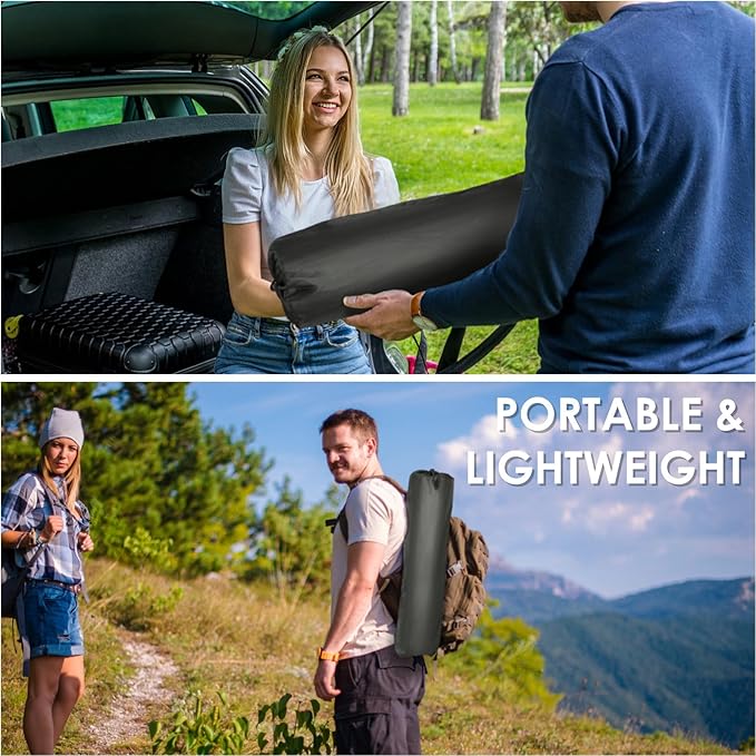 Portable Camping Table, Ultralight Picnic Table Foldable with 2 Cup Holders and Carrying Bag for Outdoor Camping Picnic BBQ Beach Party Patio Fishing, Steel Frame, High-Grade 600D Oxford Fabric 2
