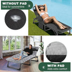 LILYPELLE Folding Outside Chaise Lounge Chair with Mattress, 5 Position Adjustable Patio Folding Lounge Chair Reclining Chairs Perfect for Sunbathing, Camping, Pool, Beach, Patio