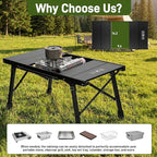 Folding IGT Camping Table, Portable Outdoor IGT Cooking Camping Tables, Ultra-Lightweight Aluminum Foldable Camping Table with Carry Bag for Car Camping, Picnics, RV Travel, and BBQ