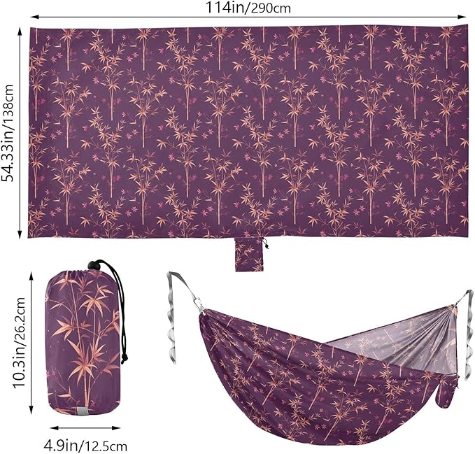 Art Trees Camping Hammock with Tree Straps Cloth Hammock for Camping Travel Accessories