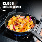 MASTER COOK 4+1 Burners Gas Grill, 518 Sq.in.Cooking Area, 52,000 BTU Propane Grill with Side Burner, Stainless Steel Cabinet Grill, Silver & Black