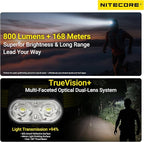 Nitecore UT27 MCT Pro High CRI Three Color Temperatures Lightweight Trail Running Headlamp with 2X HLB1500 Battery Pack, Tag (Black)