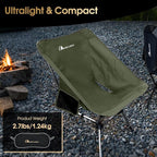 MOON LENCE Portable Camping Chair Plus, Larger & Roomier, Compact and Lightweight Still, Folding Chair for Backpacking & Hiking, 330Lbs Capacity (Moss Green)