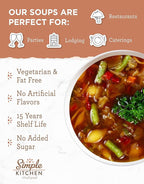 READYWISE - Simple Kitchen, Minestrone Soup Mix, 17 Servings Per Pack, MRE, Vegetarian, Hiking, Camping Essentials, Food, Soup Mix, for Events, Emergency Food Supply, or Daily Use, Pack of 4