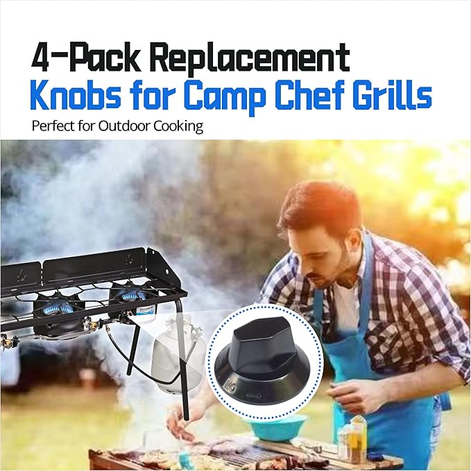 Stove Knobs Replacement Compatible with Camp Chef 1 2 3 Burner Stoves Grills 4 Pack