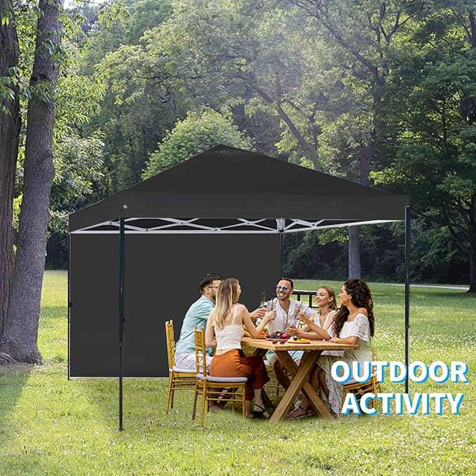 Joramoy Canopy Tent Sidewalls 10×10 for Pop Up Canopy, Instant Canopy Sunwall with Waterproof and UV Protection Layer,1 Pack Sidewall Only（Black）