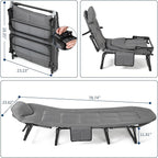 Garvee 79" Portable Folding Bed with Cushion and Pillow, Camping Cot for Adults with Supports 500 Lbs, Lightweight Tent Cot for Patio Beach Indoor Outdoor, Grey