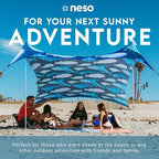 Neso Gigante Portable Beach Tent Sun Shelter - Lightweight Beach Shade Canopy - Easy Setup for Family Outings - Patented Reinforced Corners - UPF 50+ - 8ft Tall, 11 x 11ft - Save The Whales