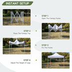 Easy Setup Pop Up Canopy Instant Portable Shelter, 500D Top Fabric, Hexagonal Steel, Easy Outdoor Sun Shade for Events