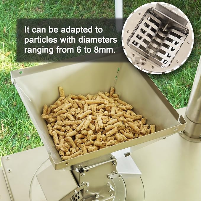 Outdoor Camping Stove Accessory Pellet Bin with Burner for Tent Stove(Silver)