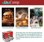 Smash Burger Press 7 Inch, Heavy Duty Stainless Steel Burger Press with Wood Handle, Flat Grill Press for Smash Burgers, Bacon, Griddle & BBQ (Round+Square)