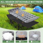 ABORON Heavy-Duty Folding Guest Bed for Adults, 500lb Capacity, Portable Extra Cot with 1211D Double Layer, Ideal for Indoor Guest Stays & Temporary Home Use