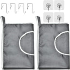 Durable hanging laundry hamper bag Behind door Space Saving with Stainless Steel Hooks Zip, For Bathroom,Kids room,Travel,College Dorm,2pack(Extra Large-Dark Grey)