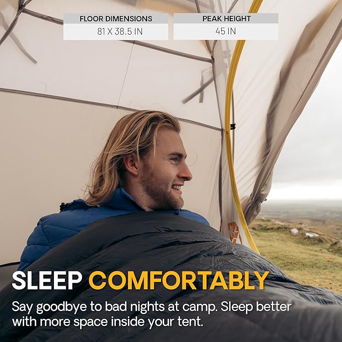 Featherstone Backpacking Tent Lightweight for 3-Season Outdoor Camping, Hiking, and Biking - Includes Footprint, Waterproof, Packs Light and Compact