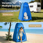 Wolfwise Pop Up Shower Tent, Portable Instant Changing Tent with Ventilation Window & Carry Bag, Privacy Bathroom Toilet for Beach, Camping & Outdoor, Width 40 ", Height 75 ", Blue