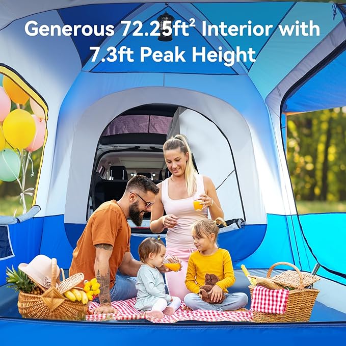 ABORON SUV Tent, 4/6 Person Waterproof SUV Camping Tent, Easy Setup Car Tent with Rainfly & Awning for Family Outdoor Adventures
