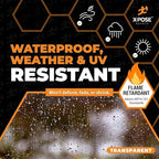 10' x 20' Clear Vinyl Tarp - Fire Retardant 20 Mil Super Heavy Duty Transparent Waterproof PVC Tarpaulin with Brass Grommets - for Patio Enclosure, Temporary Wall, Multipurpose - by Xpose Safety