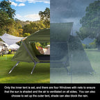 Generic Spacious 84.6 * 34.5 * 49.2in Collapsible Camping Tent with Integrated Cot - Portable, Waterproof, and Durable - Ideal for Camping & Hiking - Army Green