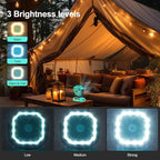 Odoland Portable Camping Fan with LED Lantern, 20000mAh Rechargeable Battery Powered Fan with Auto Oscillation, Timer, Remote, 360° Rotation Hook, 4 Speeds for Power Outage Travel Home, Cayan