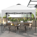 GDY 10x10 Easy Set Up Camping Canopy, Pop Up Tent with 4 Piece Sidewalls, Easy Up Canopy for Events, Parties, Gatherings, Camping, White.