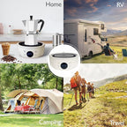 Mini Hot Plate Electric - Portable hot plate, Small Hot Plate, Mini Electric Stove, Perfect Size For Moka Pot, Melting Wax And More, Suitable For Kitchen, RV camping, Outdoor, 600W, 9 heat levels