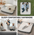 Naturehike Pillow Top Plush Compact King Air Mattress with Rechargeable Built-in Pump, 992 LBS Support, Blow Up Bed with Annular Air Column Structure, Inflatable Airbed for Home, Camping, Guests