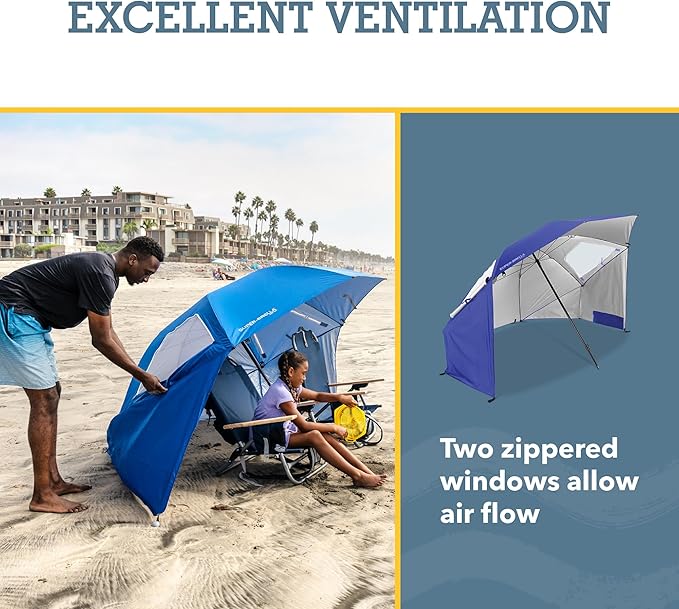 Sport-Brella Super-Brella SPF 50+ Sun and Rain Canopy Umbrella for Camping, Beach and Sports Events