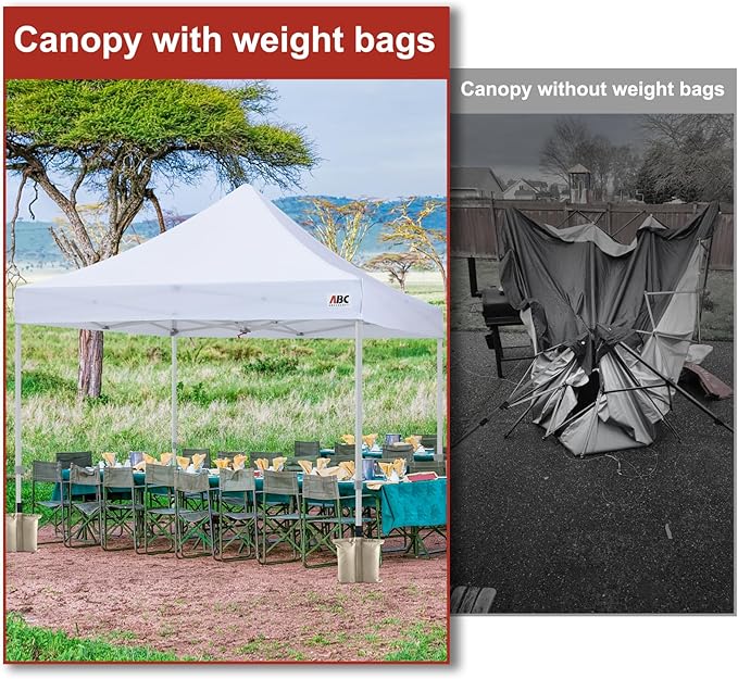 ABCCANOPY Canopy Weights 120 LBS Tent Sand Bags,4-Pack Beige (Without Sand)