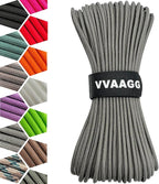 VVAAGG 1000 Paracord Rope 200FT, 4mm Utility Parachute Cord Heavy Duty 12 Strand Nylon Rope for Camping, Tent, Clothsline, Outdoor Hiking, Fishing Rope (Gray, 200FT)