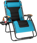 Sophia & William Oversized XXL Zero Gravity Chair, Padded Recliner Outdoor Gravity Chair with Free Cup Holder, Supports 400 LBS (Aqua)