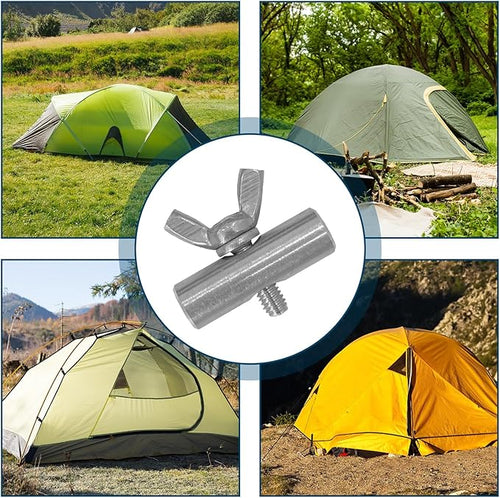 8Pcs Awning Rail Stoppers 6mm/8mm with 4 Carabiner Hooks, Stainless Steel End Stoppers Camping Tent Equipment Awnings Accessories for Caravan Motorhome Camperva