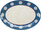 Paseo Road Spirit Valley 14 Piece Melamine Plastic Dinnerware Set with Plates, Bowls and Serving Platter, Southwestern Rustic Cabin Lodge Aztec Style