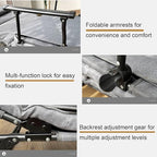 Camping Cot Bed and Chair Integrated, Cots for Camping Five Adjustable Levels, Camping Cots Bring a Blanket Without Taking up Space(Black)