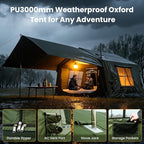 ABORON 2/6/8/10/12 Person Inflatable Camping Tent, Easy Setup Blow Up Tent with Hand Pump, PU3000mm Waterproof & Breathable 4 Season Glamping Tent for Outdoor Camping