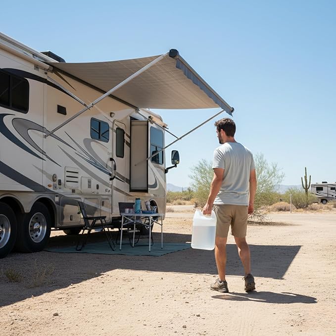 kitchentoolz 1 Gallon Water Jug with Lid – Heavy-Duty HDPE F-Style Plastic Jug for Drinking Water, Camping, Emergency Storage & Utility Liquids – Made in USA - 2 Pack