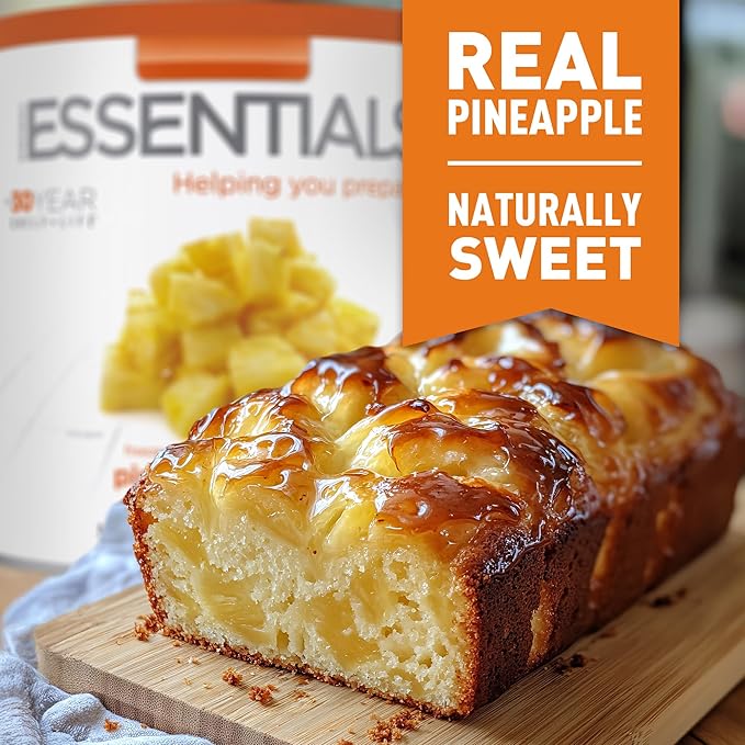 Emergency Essentials Freeze-Dried Pineapple Dices #10 Can | 22 Servings of Real Fruit | 30-Year Shelf Life | Long-Term Emergency Food, Snack, and Dessert Ingredient | Lightweight & Ready to Eat