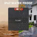 ALLWEI 100W Portable Solar Panel for 300/500 Power Station Solar Generator, 18V Solar Battery Charger with Adjustable Kickstand, Waterproof IP68 for RV Camping Trip Outdoor