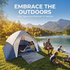 XL 4 Person Dome Camping Tent, Double Layer Waterproof, Removable Rain Fly, for Outdoor Hiking, Fishing