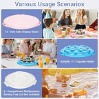 12 Inch Cake Carrier with Lid and Handle – Heavy-Duty Cake Container for Baking Events & Outdoor Trips | Adjustable Height,Portable Food Cake Carrier Storage Solution for Picnics & Camping