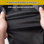 Grill Cover for Weber Q Series Grill on Cart, Waterproof BBQ Cover for Weber Q2000/Q200/Q1000/Q100 on Portable Stand-Weather Resistant