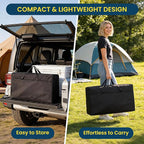 Slim-Fold Camping Kitchen Table, Metal Folding Portable Outdoor Cook Station with 4 Side Tables, 2 Storage Shelves & Carrying Bag, Heat Resistant Quick Set-Up for Picnic BBQ